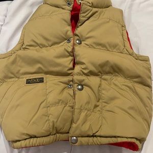 Reversible polo vest red/tan